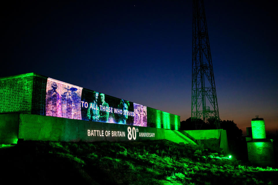 RAF Bawdsey, a former radar station in Suffolk, is one of two sites where an "emotive" lightshow tribute will take place to highlight the achievements of women and other "unsung heroes" during the Battle of Britain. (PA)