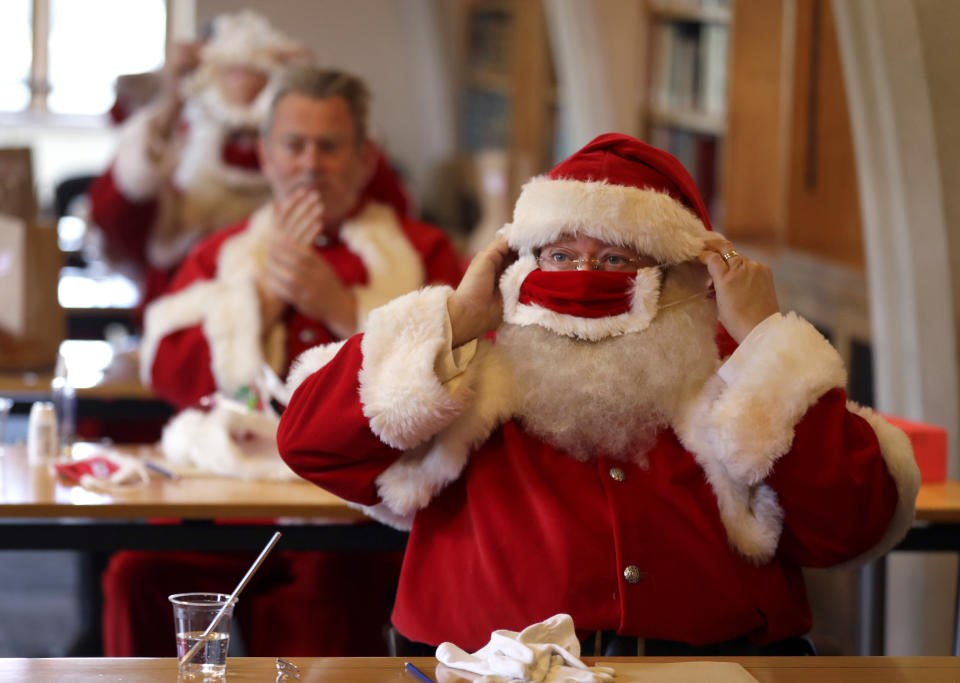 Virus Outbreak Britain Santa School