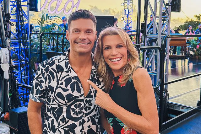 <p>Ryan Seacrest/ Instagram</p> Vanna White makes co-host appearance on 'American Idol' with Ryan Seacrest