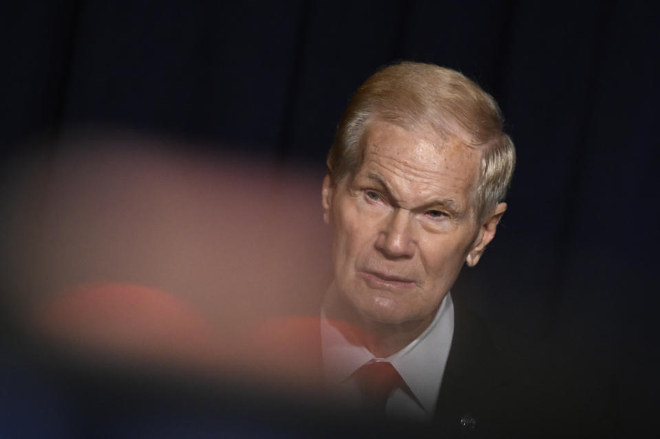 WASHINGTON D.C., UNITED STATES - SEPTEMBER 14: The United States NASA Administrator Bill Nelson speaks during the media briefing at the NASA Headquarters in Washington D.C., United States on September 14, 2023. (Photo by Celal Gunes/Anadolu Agency via Getty Images)