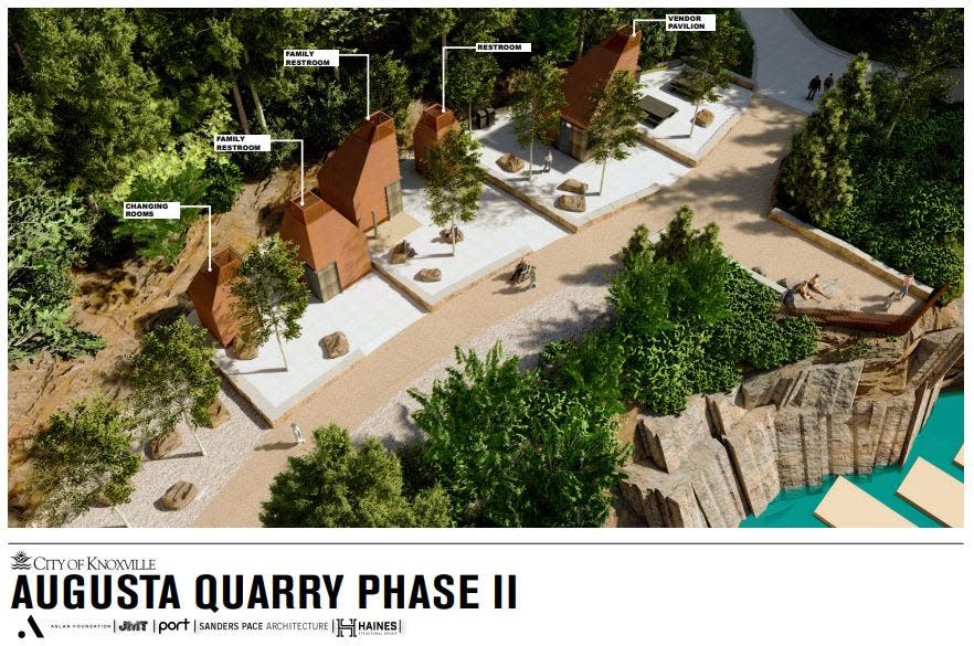 Augusta Quarry at Fort Dickerson Park will soon have restrooms, swimming docks and other amenities. The construction is expected to wrap up by summer 2024.