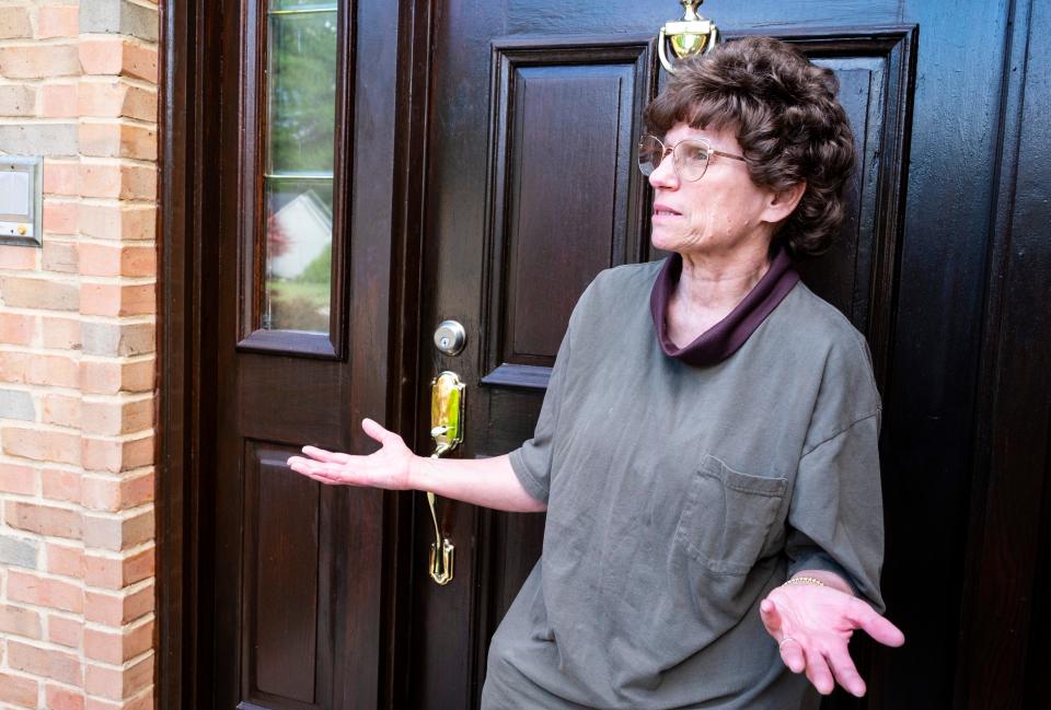 After making racist remarks in Thursday's Marysville candidate forum, City Council candidate Jean Cramer responds to questioning at her Marysville home Friday, Aug. 23, 2019. Cramer says she plans to stay in the race, despite several call-outs for her to back out of the race.