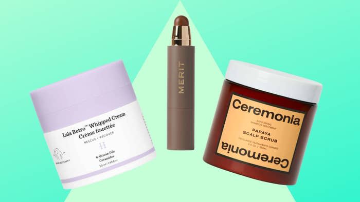 You can buy the Drunken Elephant Lala Retro Whipped Cream moisturizer, for $60, Merit foundation stick for $38, and Ceremonia papaya scalp scrub for $29. 