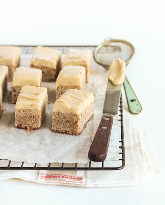 <strong>Get the <a href="http://www.raspberricupcakes.com/2012/08/spiced-blondies-with-chai-infused.html">Spiced Blondies with Chai-Infused Ganache recipe</a> from Rasberri Cupcakes</strong>