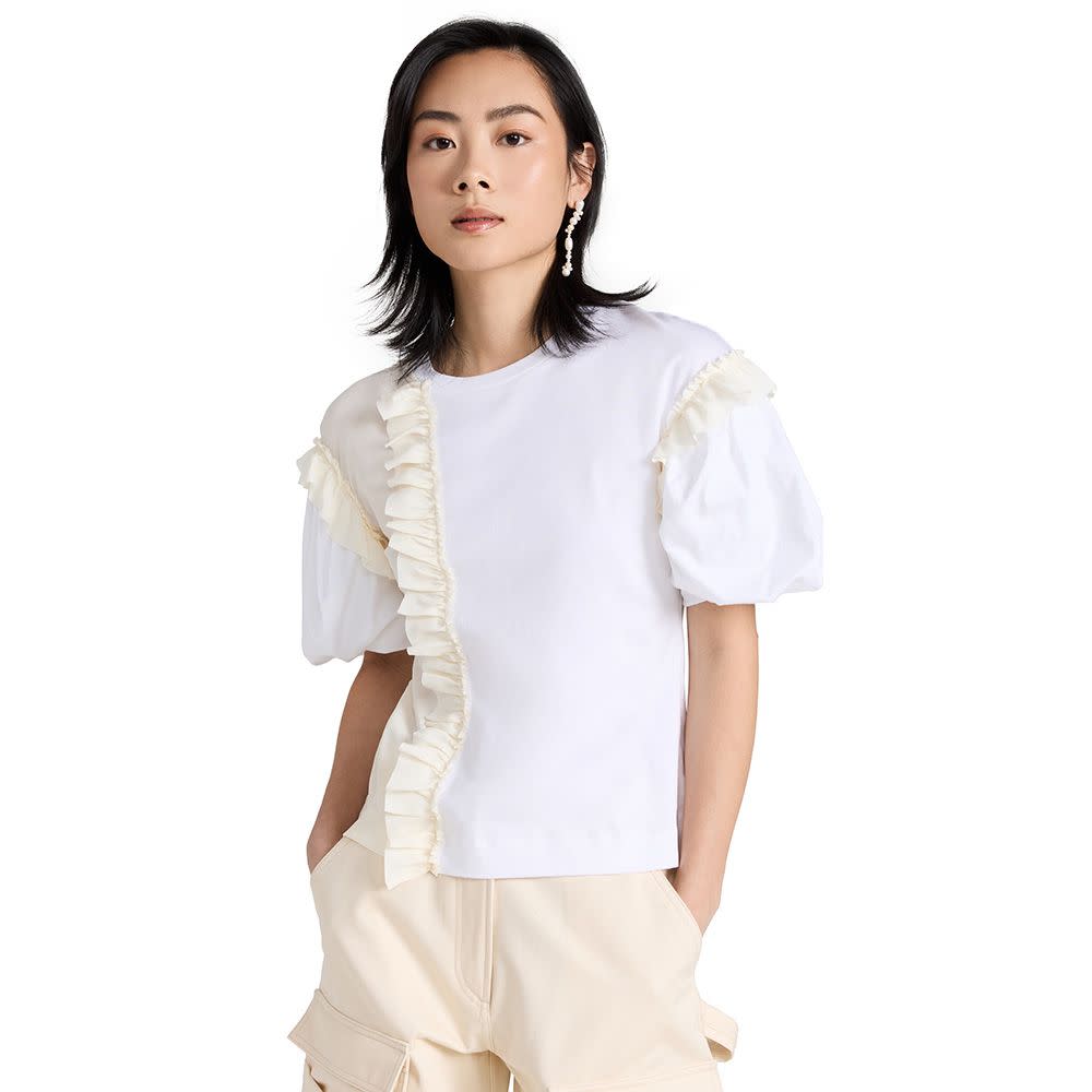 <p><a href="https://go.redirectingat.com?id=74968X1596630&url=https%3A%2F%2Fwww.shopbop.com%2Fshort-puff-sleeve-shirt-ruffle%2Fvp%2Fv%3D1%2F1519433902.htm&sref=https%3A%2F%2Fwww.harpersbazaar.com%2Ffashion%2Ftrends%2Fg44384850%2Fbest-white-t-shirts-for-women%2F" rel="nofollow noopener" target="_blank" data-ylk="slk:Shop Now;elm:context_link;itc:0;sec:content-canvas" class="link rapid-noclick-resp">Shop Now</a></p><p>Short Puff Sleeve T-Shirt</p><p>$287.00</p><p>shopbop.com</p><span class="copyright">Shopbop</span>