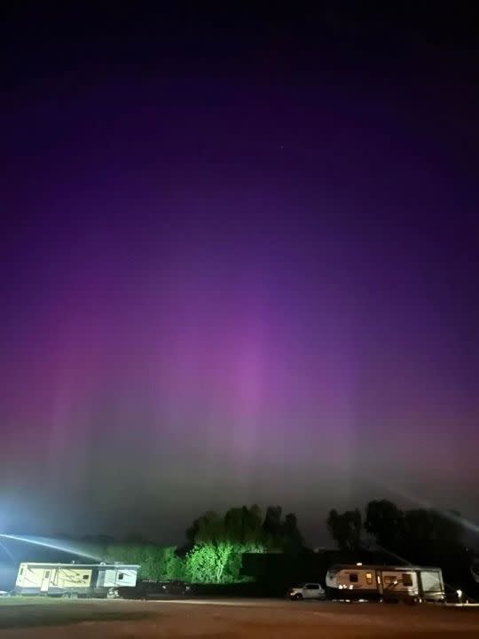 View of the northern lights from Odessa, Missouri. Courtesy: Alyssa Coyazo