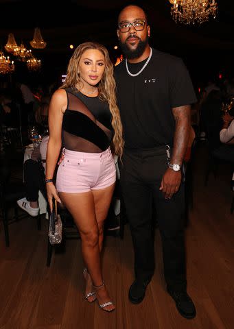 <p>Alexander Tamargo/Getty </p> Larsa Pippen and Marcus Jordan attend CARBONE BEACH