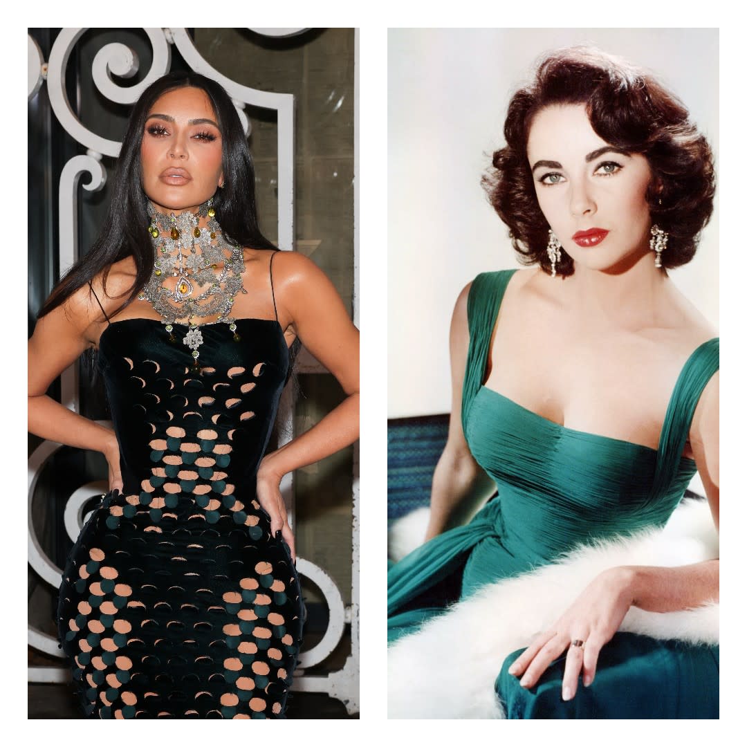  Kim Kardashian and Elizabeth Taylor. 