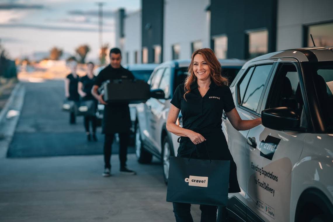 When Crave Delivery first opened, “mobile servers” made one delivery at a time, ensuring that the food was en route for the least amount of time possible, the company said.