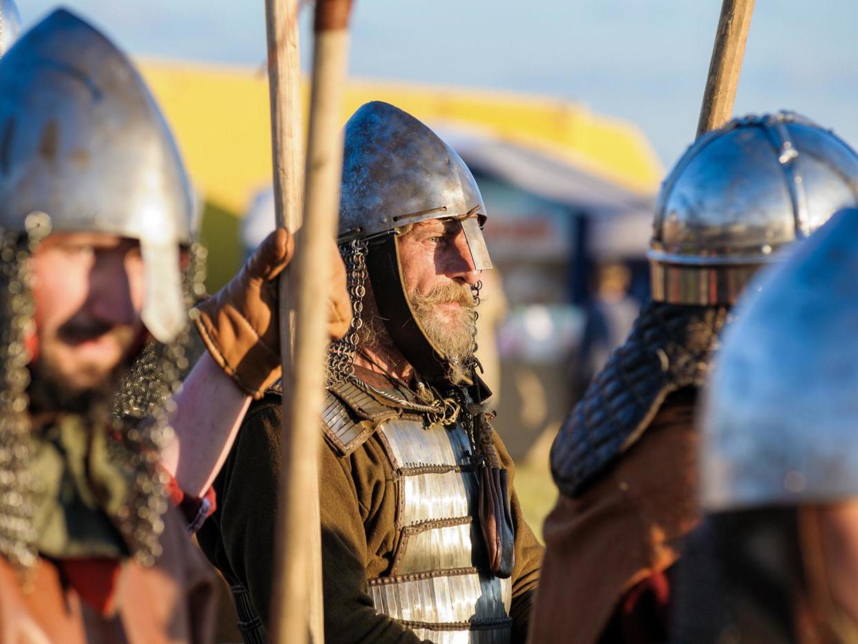 Participants take part in historic festival dedicated to Viking combats, competitions and culture: Getty Images