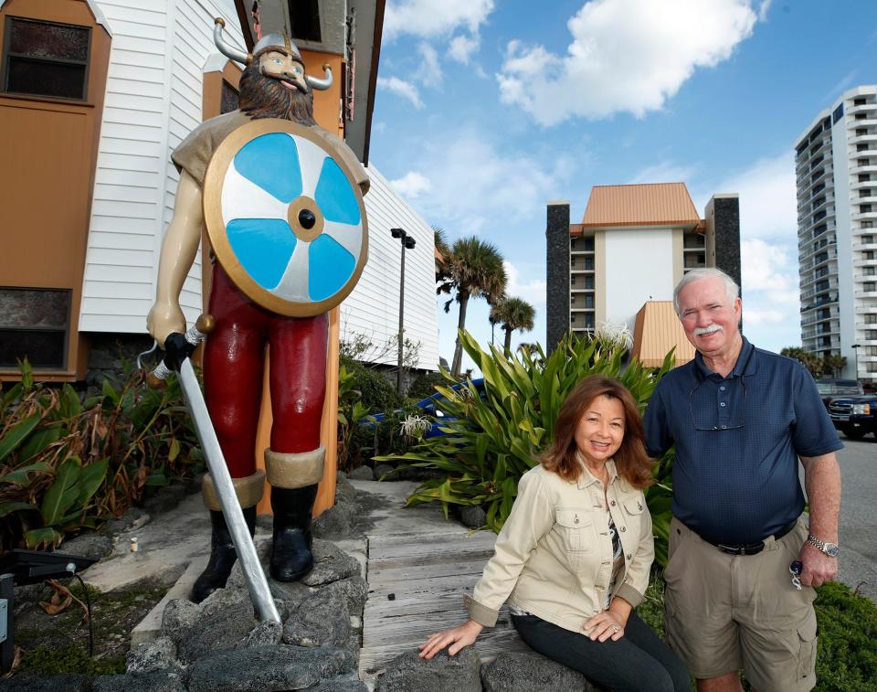 Gary Brown was a good friend of George Anderson for decades. Brown and his wife, Barbara, are pictured at their Sun Viking Lodge hotel in Daytona Beach Shores in early 2021.