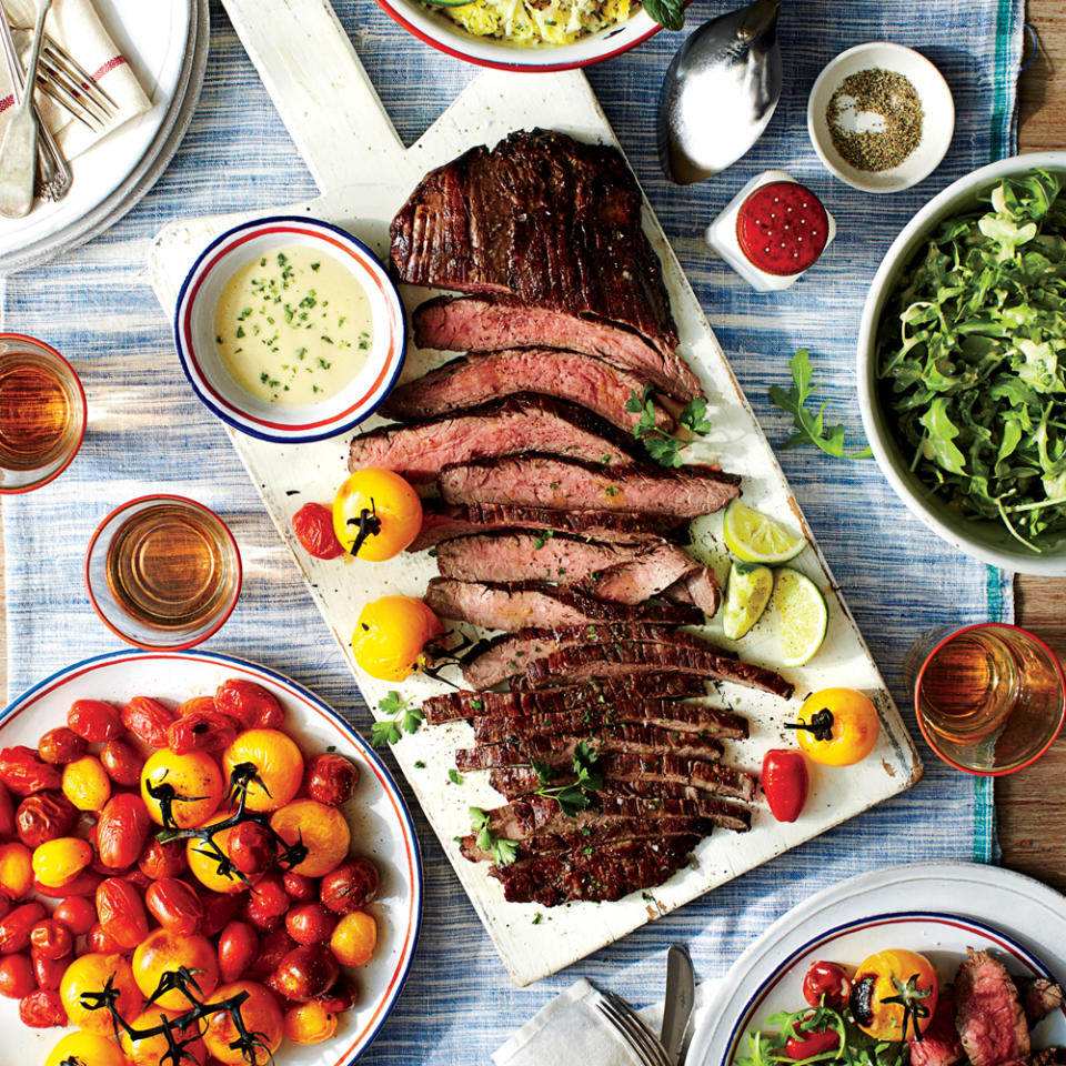 Seared Flank Steak with Lime-Wasabi Sauce