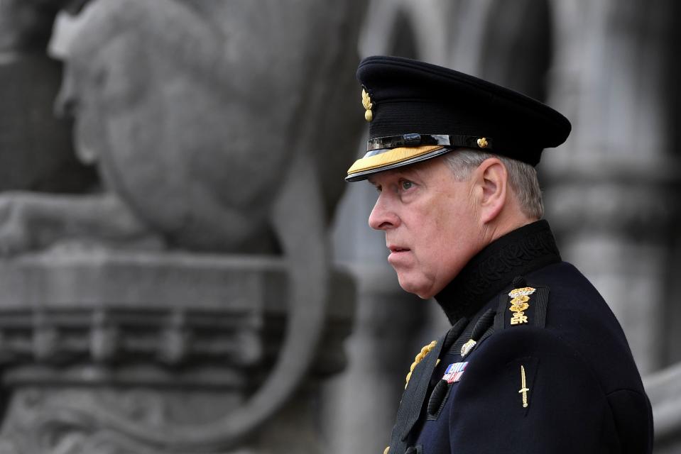 Prince Andrew attends a ceremony commemorating the 75th anniversary of the liberation of Bruges 