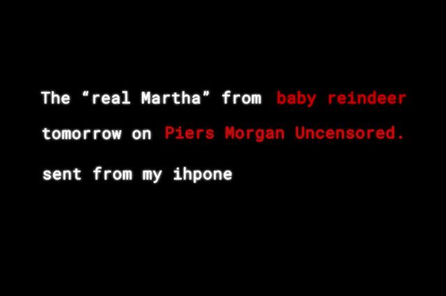 <p>Piers Morgan Uncensored</p> Promotion for real-life Martha Fiona Harvey's appearance on 'Piers Morgan Uncensored'