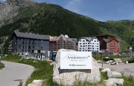 General view shows the Andermatt Swiss Alps resort in Andermatt