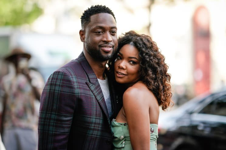 PARIS, FRANCE - JUNE 21: Basketball player Dwayne Wade and Gabrielle Union are seen outside the Valentino show, during Paris Fashion Week - Menswear Spring/Summer 2018, on June 21, 2017 in Paris, France. (Photo: Getty Images)