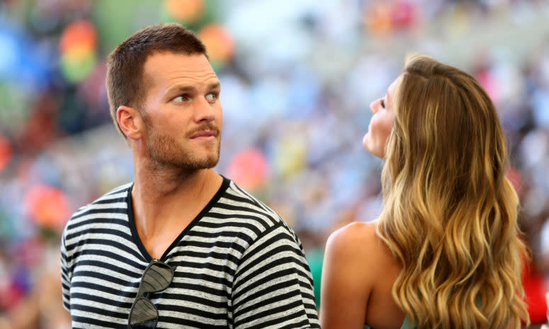 Tom Brady and his wife, Gisele, at a World Cup game.