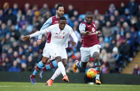 Football Soccer - Aston Villa v Liverpool - Barclays Premier League - Villa Park - 14/2/16 Divock Origi scores the fourth goal for Liverpool Reuters / Phil Noble Livepic