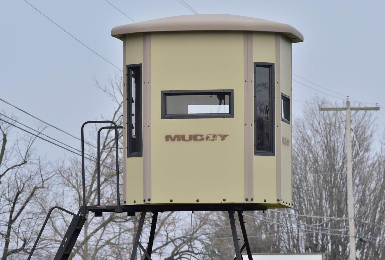 This 2018 photo shows a deer stand at Keystone Outdoors, Fort Loudon. This is not the structure involved in the fire that claimed the life of Raymond Seville Jr.