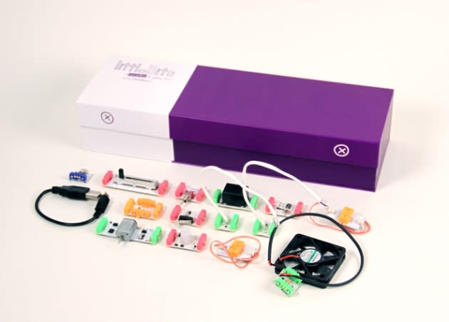 <b>littleBits Starter Kit</b><br><br> Electronics is a great way to get creative kids some hands-on science time, but soldering is a real pain. So check out the innovative littleBits line of components, which snap together with magnets. No mess, no fuss, just fun. <br><br> <a href="http://www.amazon.com/littleBits-LB-KIT-k1-STARTER-Starter-Kit/dp/B006C0N6GC" rel="nofollow noopener" target="_blank" data-ylk="slk:Buy at Amazon;elm:context_link;itc:0;sec:content-canvas" class="link ">Buy at Amazon</a>