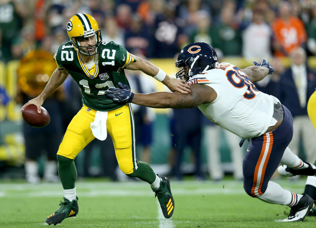 Aaron Rodgers cast off the Bears in a miracle performance. (Getty)