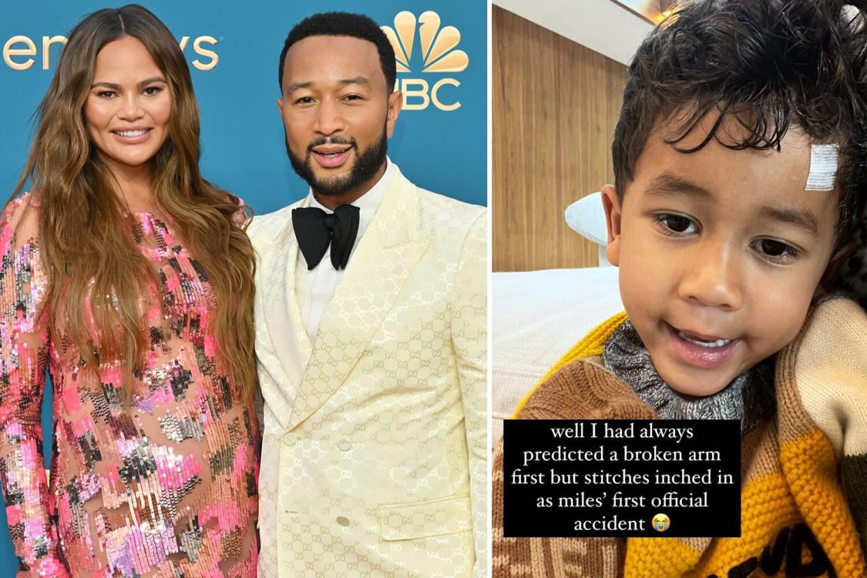 Pregnant Chrissy Teigen Shares Son Miles Had His 'First Official Accident' and Got Stitches