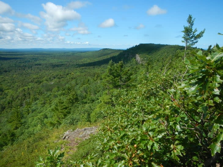 Looking west towards Miscowawbic Peak and Lafayette Peak from the Big Carp River Trail