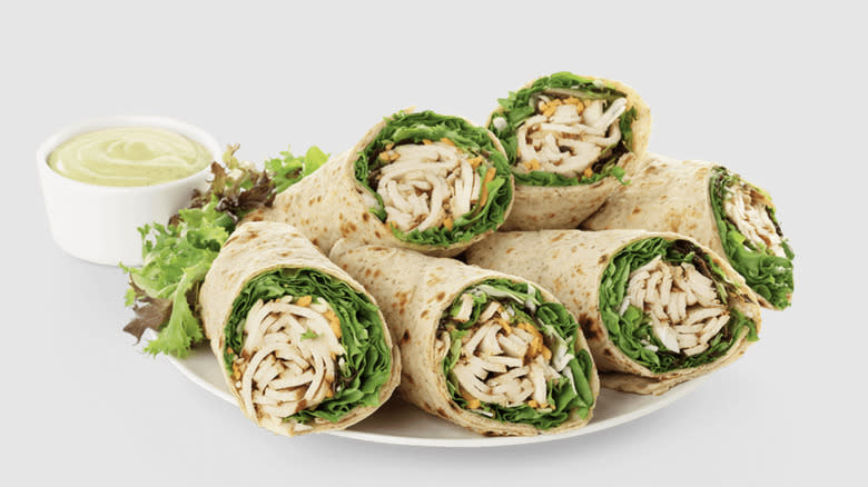 tray of chicken wraps