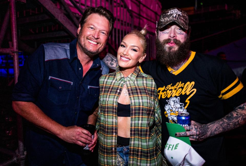 blake shelton, gwen stefani, post malone, cma fest