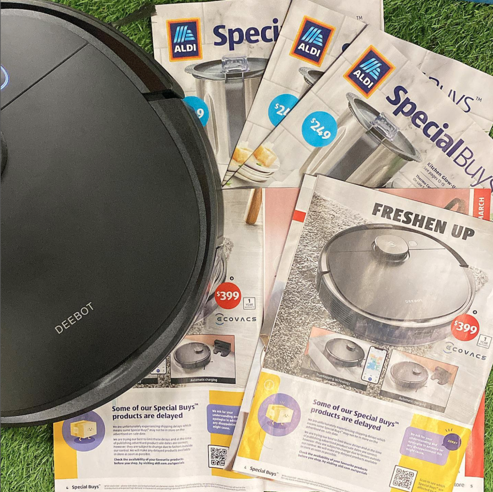 A new ECOVACS robot vacuum is coming to Aldi's Special Buys starting March 9. Photo: Instagram/ecovacsroboticsau