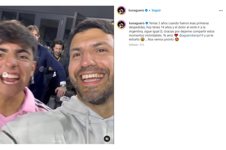 El posteo del Kun Agüero para su hijo Benjamín