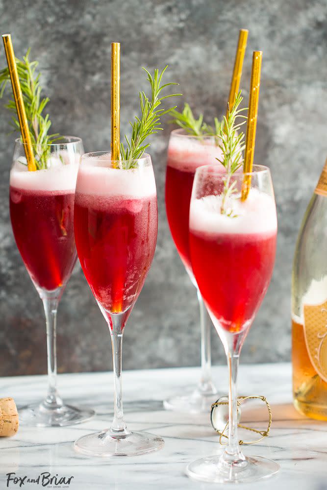 Rosé Raspberry Sorbet Mimosas