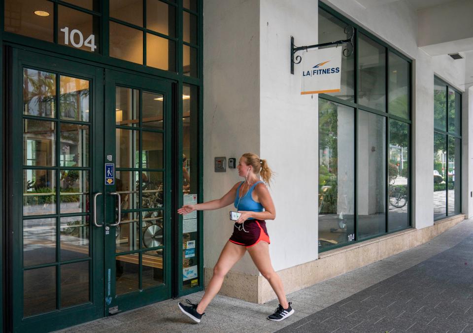 The LA Fitness gym on Rosemary Avenue at CityPlace on May 28, 2024 in West Palm Beach, Florida.