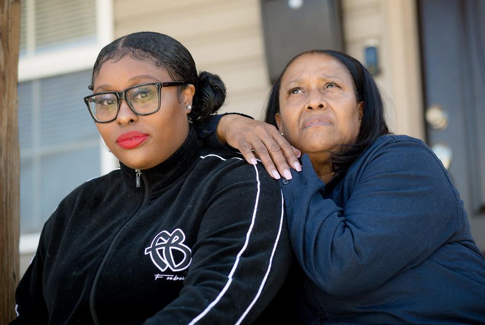 Wanda Solomon, right, with her daughter Imani Solomon at her daughter's home in Beaver Falls, May 9, 2022.