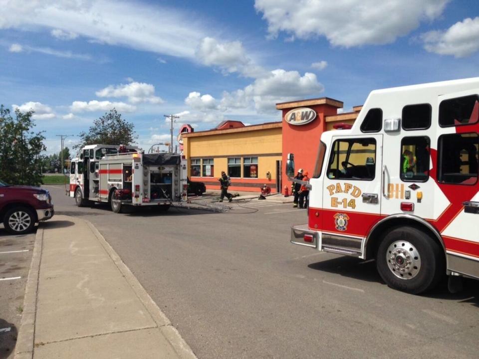 Firefighters in Prince Albert, Sask. say a person is lucky to be alive after falling asleep on train tracks. (Prince Albert Fire Department/Facebook - image credit)