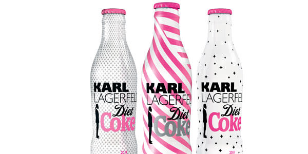 Diseños de Karl Lagerfeld para las botellas de Coca-Cola. (Foto de Coca-Cola)