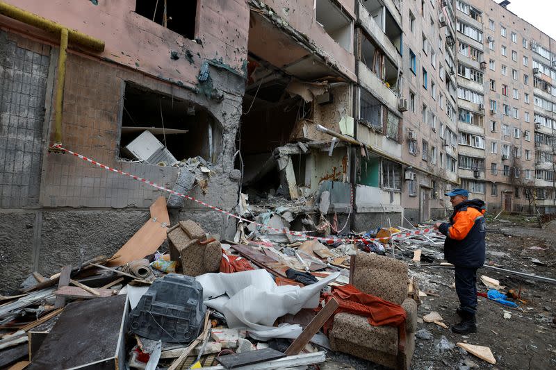 Aftermath of recent shelling in Donetsk