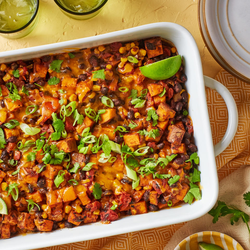 Cheesy Sweet Potato & Black Bean Casserole