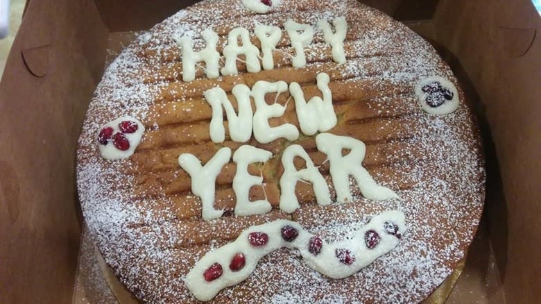 vasilopita in bakery box