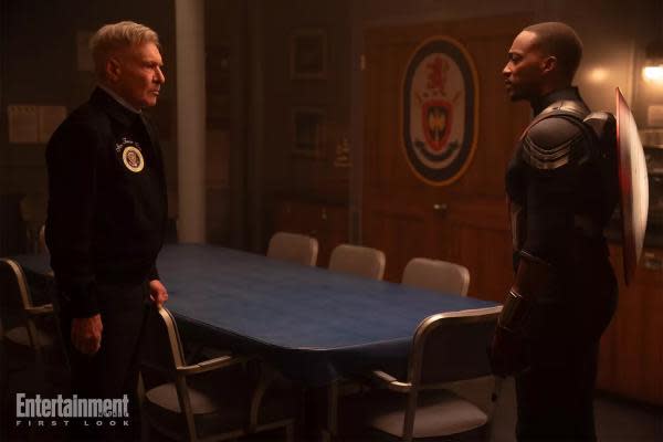 Anthony Mackie y Harrison Ford en 'Captain America: Brave New World'