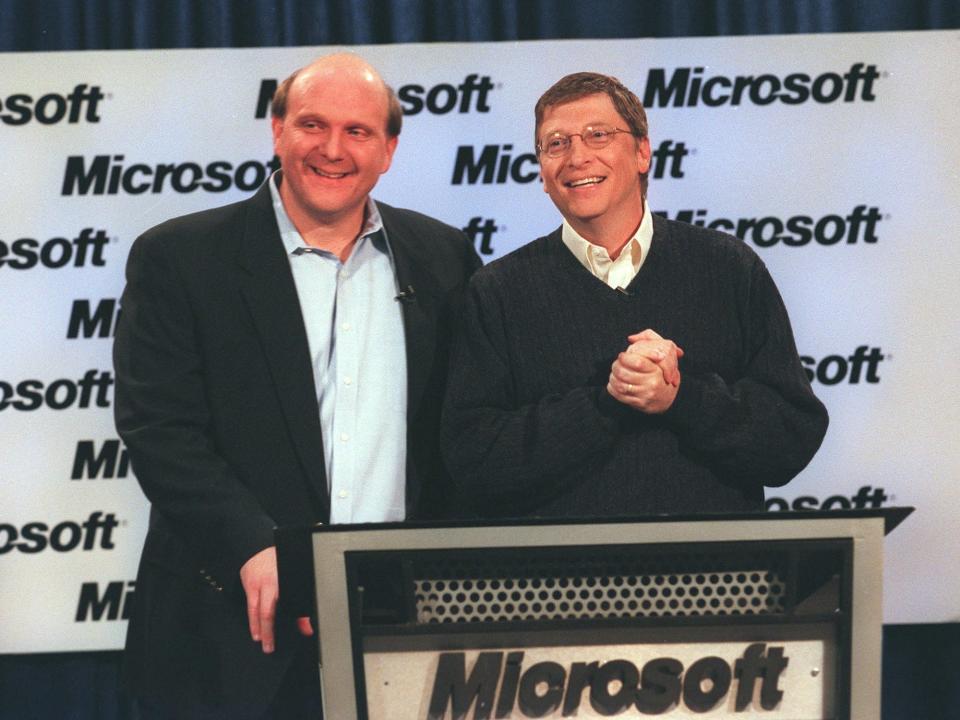 Steve Ballmer and Bill Gates in 2000