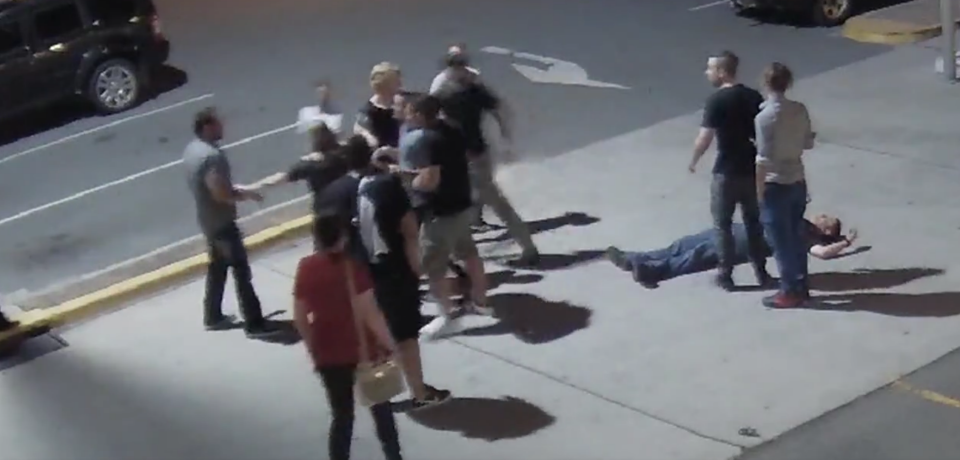 The victim was left motionless as a mini melee ensued. Photo: ACT Police