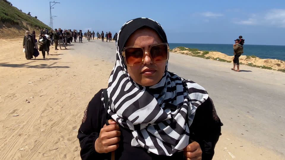 Majd El-Aqqad said she is returning to Gaza City. "We need to go back to our homes and lands. We are tired of displacement," she said. - CNN
