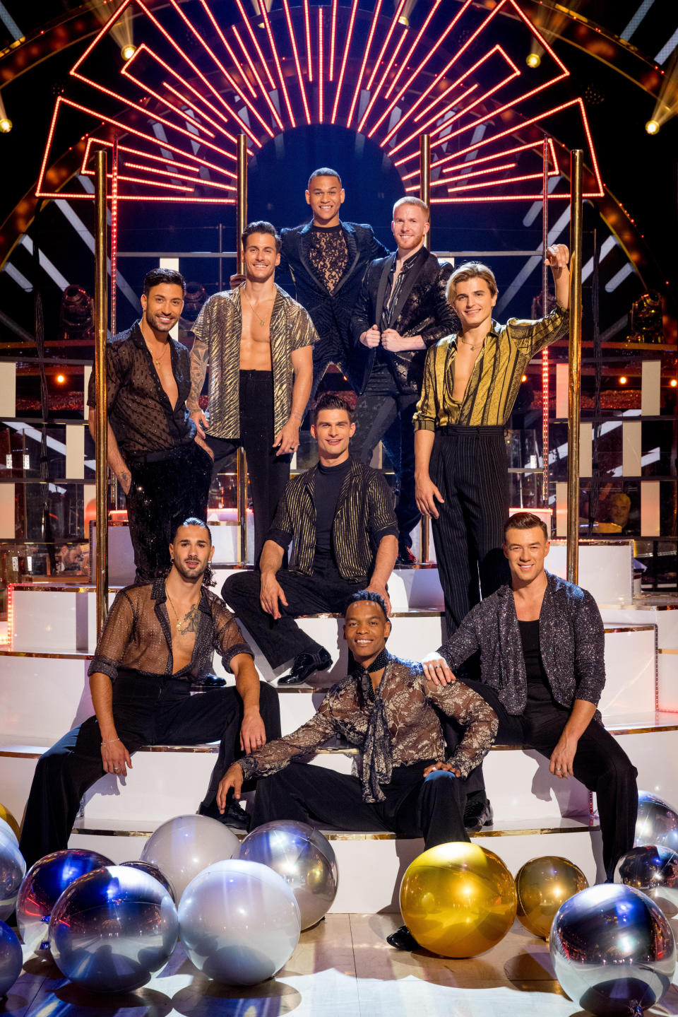 WARNING: Embargoed for publication until 00:01:00 on 08/09/2021 - Programme Name: Strictly Come Dancing 2021 - TX: 08/09/2021 - Episode: Strictly Come Dancing 2021 - Professional Dancers (No. n/a) - Picture Shows: L-R Graziano Di Prima, Giovanni Pernice, Gorka Marquez, Cameron Lombard, Aljaz Skorjanec, Johannes Radebe, Neil Jones, Nikita Kuzmin, Kai Widdrington - (C) BBC - Photographer: Guy Levy