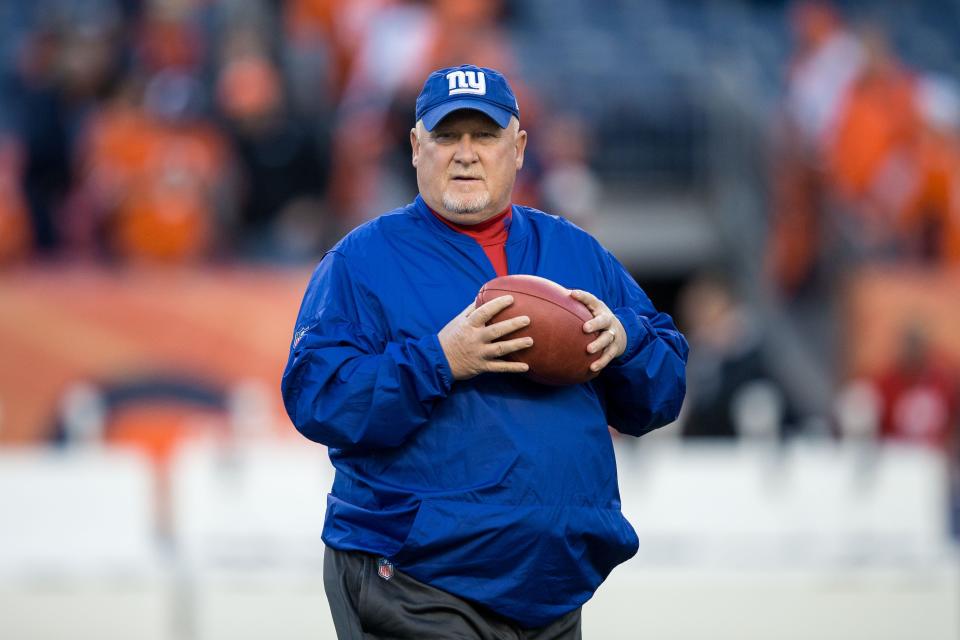 Bill McGovern, shown here on Oct. 15, 2017, when he was linebackers coach for the New York Giants.