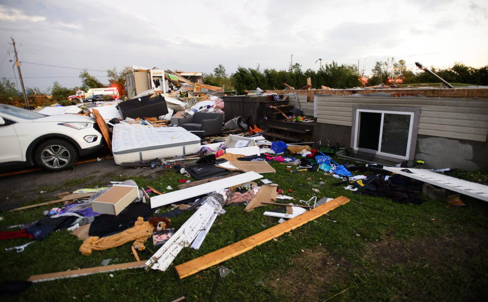 <p>Damage from a tornado is seen in Dunrobin, Ontario west of Ottawa on Friday, Sept. 21, 2018. A tornado damaged cars in Gatineau, Que., and houses in a community west of Ottawa on Friday afternoon as much of southern Ontario saw severe thunderstorms and high wind gusts, Environment Canada said. (Photo from Sean Kilpatrick/The Canadian Press) </p>