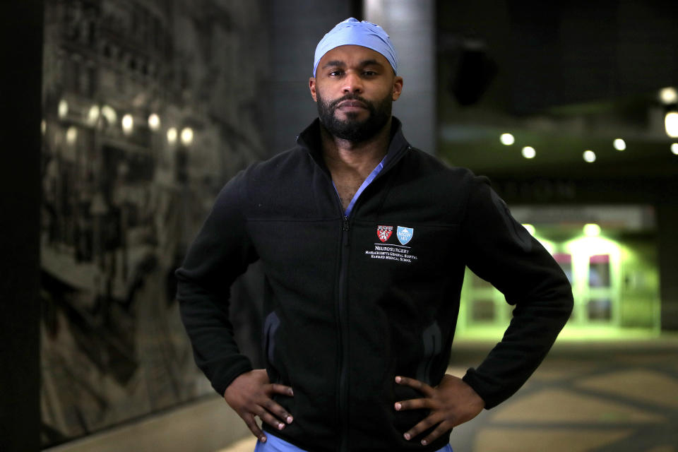 BOSTON, MA - APRIL 2: Former Florida State and Tennessee Titans defensive back Myron Rolle, pictured in Boston on Apr. 3, is currently a third year neurosurgery resident at Massachusetts General Hospital in Boston. (Photo by Barry Chin/The Boston Globe via Getty Images)