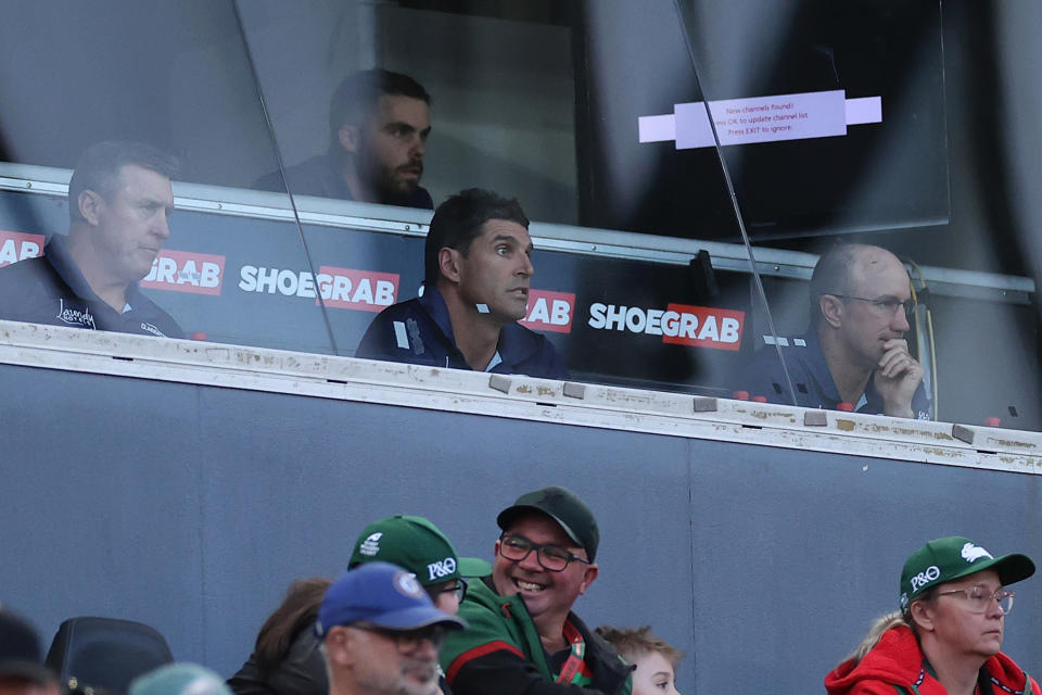 Trent Barrett, pictured here during the Bulldogs' loss to South Sydney.