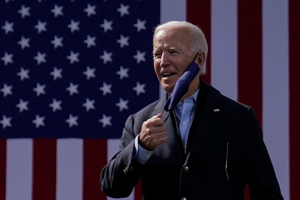 Democratic presidential candidate Joe Biden in Durham, North Carolina.