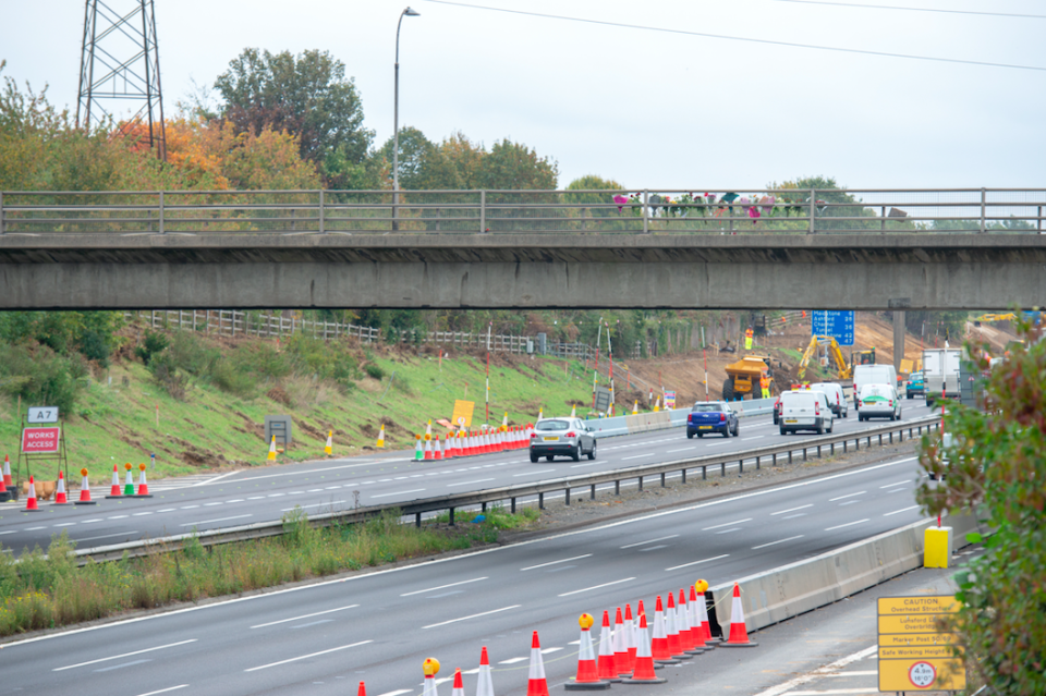 Ms Howard flung herself from a bridge into oncoming traffic on the M20 London-bound carriageway in Aylesford, Kent (SWNS)